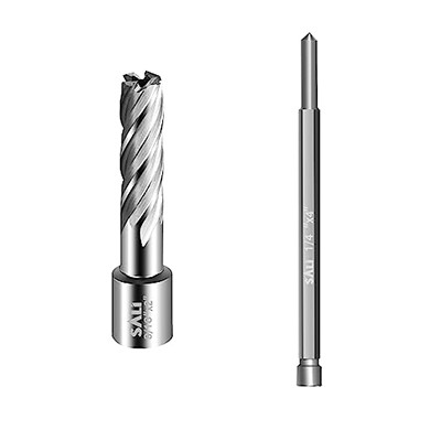 SALI Annular Cutter Diameter 9/16 Inch With Weldon Shank 3/4” (with 2 Flats),Cutting Depth 2” Mag Drill Bit For Magnetic Drill Press HSS Fully Ground Drill With One 1/4”*4” Pilot Pin…