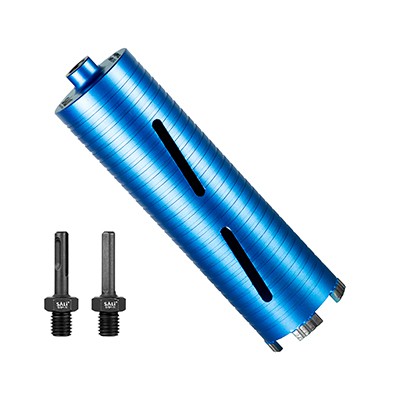 SALI Diamond Core Drill Bits 3" Diameter Core Drill Bit, 9.5"/215mm Drilling Depth Concrete Core Drill Bit,5/8-11"Thread Core Bit Turbo Laser-Welded Segments For Cured Concrete With Rebar, Brick, Block, Masonry, Stone